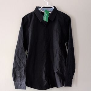 United Colors Of Benetton Black Boys Casual Button Down Shirt
